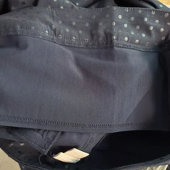 Chico's women's 3, XL Navy Blue Polka Dot Print Pull on Pants Tummy Panel - Picture 9 of 9